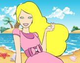 Barbie con su vestido con lazo