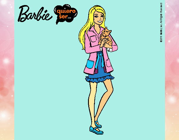 Barbie con un gatito