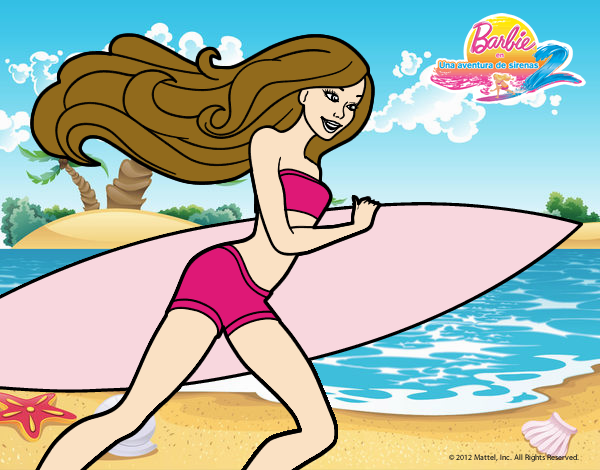 Barbie corre al agua