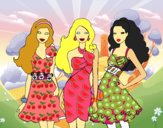 Barbie y sus amigas vestidas de fiesta