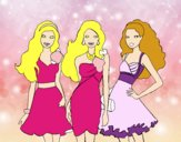 Barbie y sus amigas vestidas de fiesta