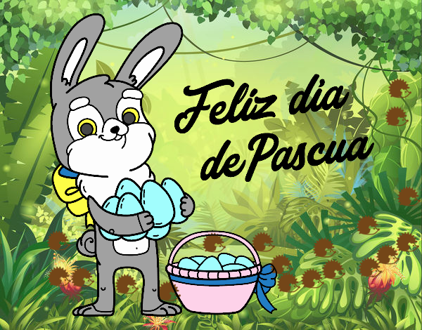 Conejo con muchos huevos de Pascua