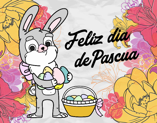 Conejo con muchos huevos de Pascua