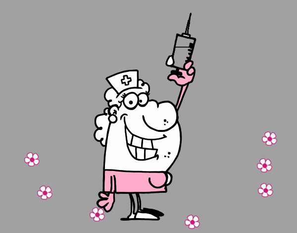 Enfermera con una aguja