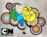 Finn y Jake abrazados