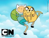 Finn y Jake abrazados