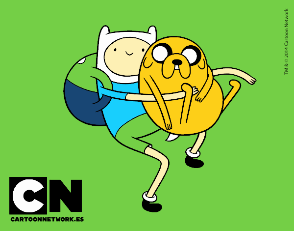 Finn y Jake abrazados