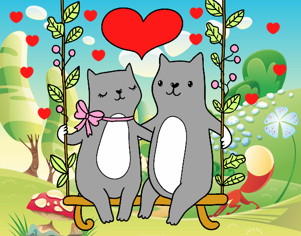 Gatitos enamorados