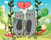 Gatitos enamorados