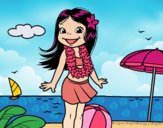 Niña en la playa