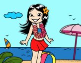 Niña en la playa