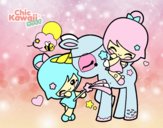 Niñas y Unicornio Kawaii