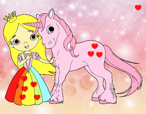 Princesa y unicornio