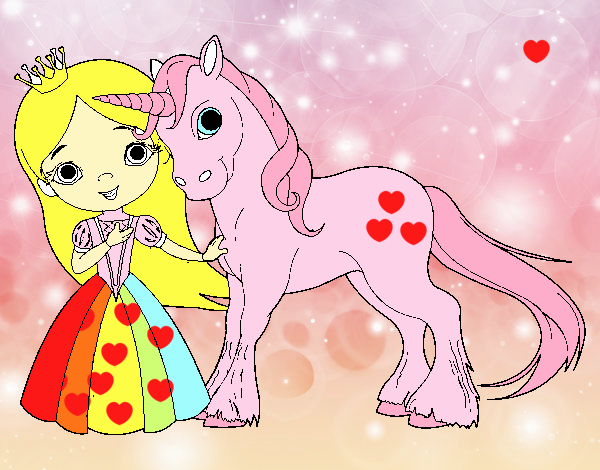 Princesa y unicornio