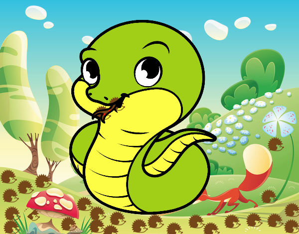 serpiente kawaii