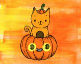 Un gatito de Halloween