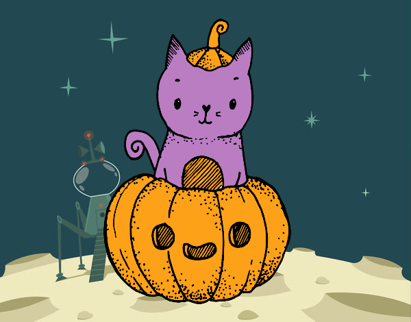 Un gatito de Halloween