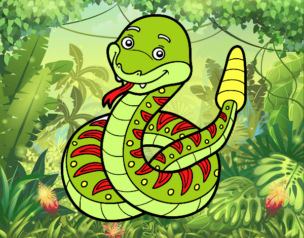 Una serpiente de cascabel