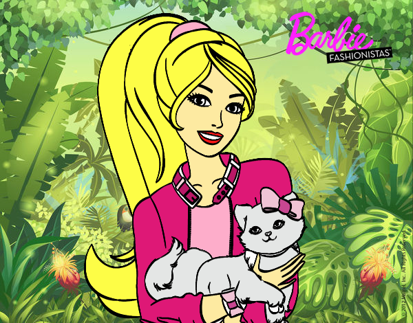 Barbie con su linda gatita