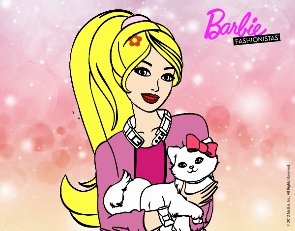 Barbie con su linda gatita