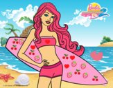 Barbie con tabla de surf