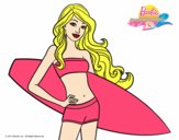 Barbie con tabla de surf