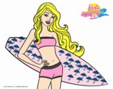 Barbie con tabla de surf