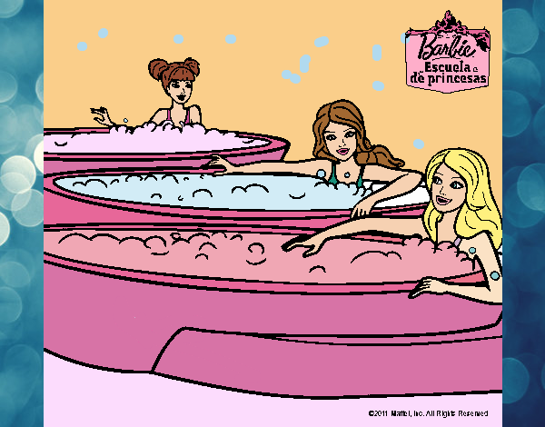 Barbie y sus amigas en el jacuzzi