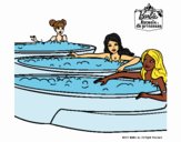 Barbie y sus amigas en el jacuzzi