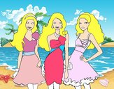 Barbie y sus amigas vestidas de fiesta