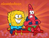 Bob Esponja y Patricio en bañador