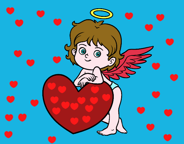 Cupido y un corazón