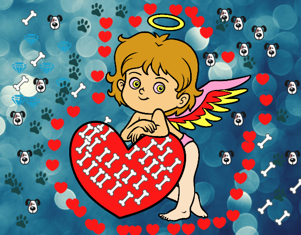 Cupido y un corazón