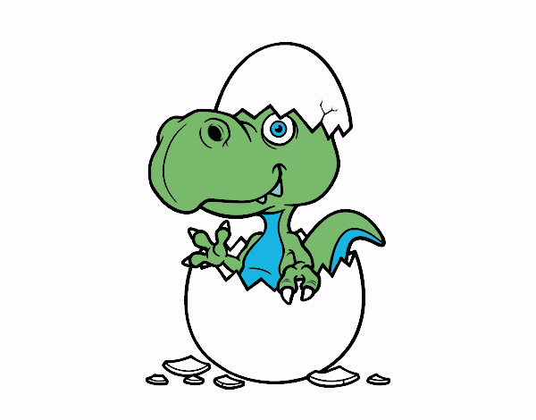 Dibujo de Dino saliendo del huevo pintado por en  el día  16-04-21 a las 18:38:56. Imprime, pinta o colorea tus propios dibujos!