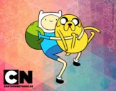 Finn y Jake abrazados