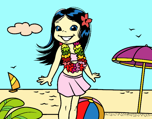 Niña en la playa