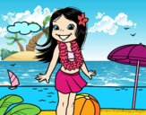 Niña en la playa