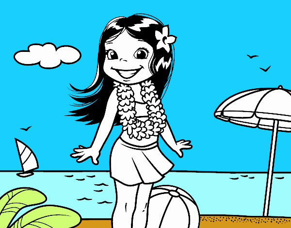 Niña en la playa