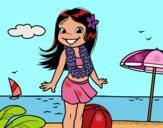 Niña en la playa