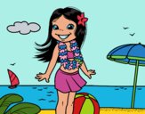 Niña en la playa