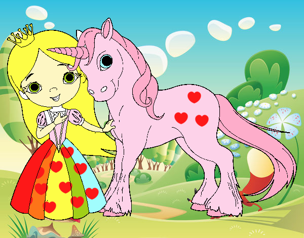 Princesa y unicornio