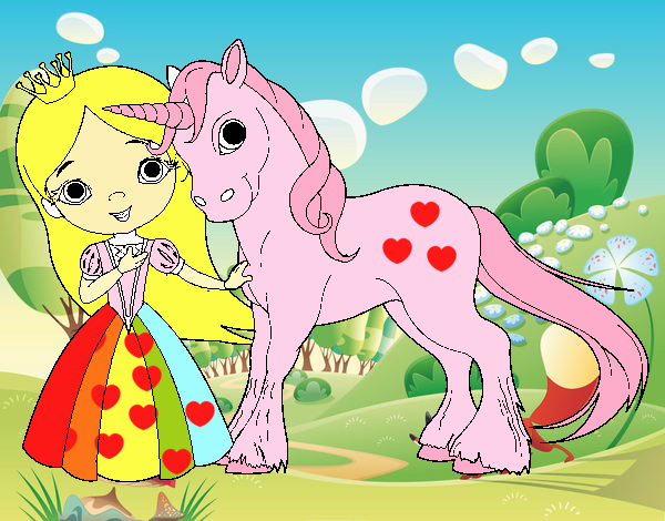 Princesa y unicornio