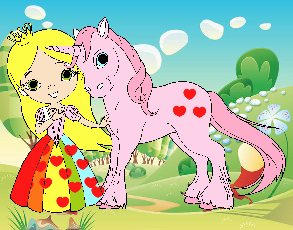 Princesa y unicornio