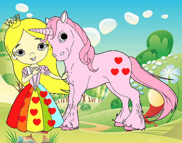 Princesa y unicornio