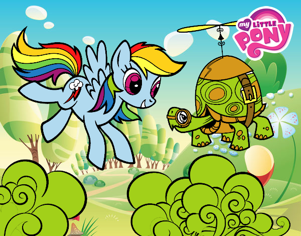 Rainbow Dash y la tortuga tanque