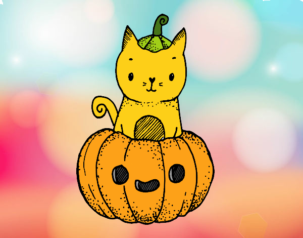 Un gatito de Halloween