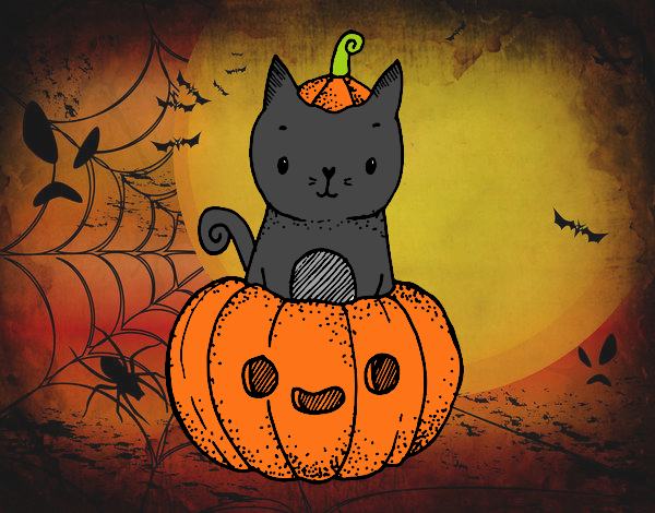 Un gatito de Halloween