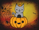 Un gatito de Halloween