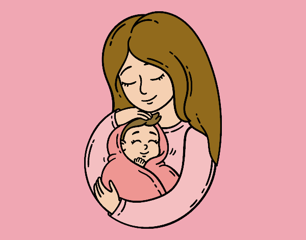Dibujo de Una madre con su bebé pintado por en  el día 16-04-21  a las 16:40:32. Imprime, pinta o colorea tus propios dibujos!