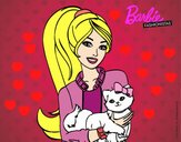 Barbie con su linda gatita